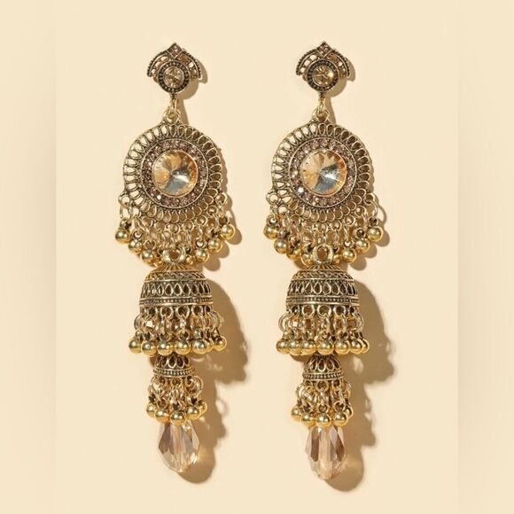 Boho crystal drop earrings M646 - Picture 1 of 5